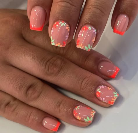 Orange Nail Art, Orange Nail, Acrylic Nail Shapes, Peach Nails, Hello Nails, 2024 Nails, Summery Nails, Nail Art Ombre, Exotic Nails