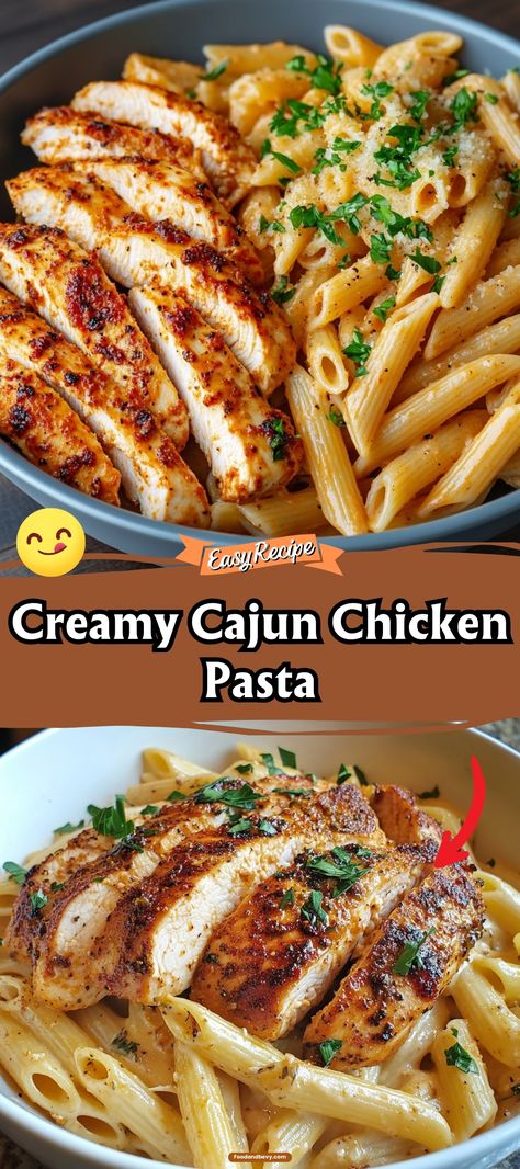 Indulge in the creamy, spicy fusion of Creamy Cajun Chicken Pasta. Tender chicken strips are seasoned with Cajun spices and mixed into a silky smooth sauce that coats every strand of pasta beautifully. This dish is a wonderful blend of comfort and excitement, making it a perfect weeknight escape to the flavors of the South. #CreamyCajunChicken #SpicyPasta #ComfortDish Chili Cajun Chicken Pasta, Easy Creamy Cajun Chicken Pasta, Quick Cajun Pasta, Cajun Chicken Pasta With Broccoli, Instant Pot Cajun Chicken Pasta, Crockpot Cajun Chicken Pasta, Easy Cajun Pasta, Chicken Recipes Cajun, Spicy Cajun Chicken Pasta