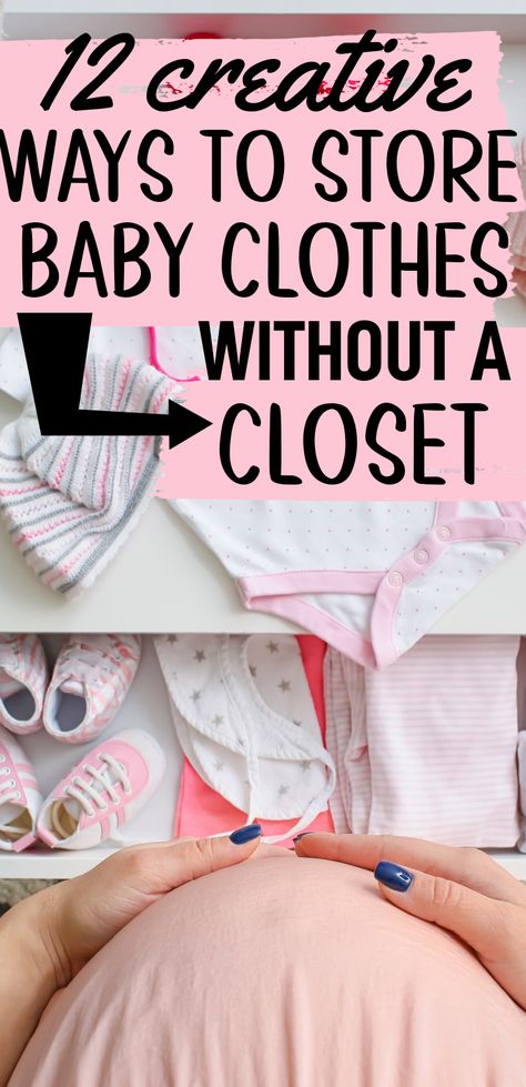 Baby Clothes Storage No Dresser, Tiny Nursery Closet, How To Organize Newborn Clothes, Organizing Baby Clothes For Storage, Nursery No Closet Ideas, Nursery Organization No Closet, Nursery Cabinet Organization, Small Nursery No Closet, Nursery With No Closet Ideas