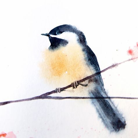 Watercolor Birds Paintings Simple, How To Paint Birds In Watercolor, Easy Watercolor Birds For Beginners, Easy Watercolor Birds Painting Tutorials, Watercolor Art Birds Easy, Simple Watercolor Birds, Watercolor Birds Tutorial Step By Step How To Paint, Watercolour Birds Simple, Loose Watercolor Birds