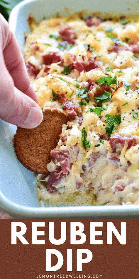 Reuben Dip Recipe, Reuben Dip, Dip Recipes Hot, Reuben Sandwich, Delicious Appetizer Recipes, Party Appetizers Easy, Dip Recipes Easy, Dips And Spreads, Dips Appetizers