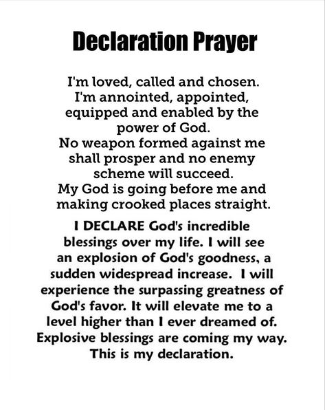 Declaration Prayers, Daily Declarations, Daily Devotional Prayer, Decree And Declare, Powerful Morning Prayer, Prayers Of Encouragement, Warfare Prayers, Prayer For Guidance, Deliverance Prayers