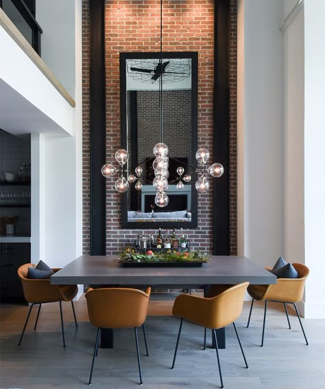 Dining Room Industrial, Dining Room Design Modern, Modern Loft, Loft Design, Modern Dining Room, Dining Room Design, The Dining Room, Luxury Interior Design, Brick Wall