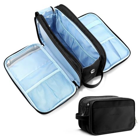 Luxtude Travel Toiletry Bag for Men, Large Shaving Dopp Kit with Double Side Full Open Design, Water-resistant Men Shower Bag, Travel Toiletry Organizer Bag for Toiletries Shaving Accessories etc. Shower Makeup, Mens Dopp Kit, Shower Bag, Men Shower, Shaving Supplies, Toiletry Bag Women, Organizer Bathroom, Cosmetic Bag Organization, Mens Toiletry Bag