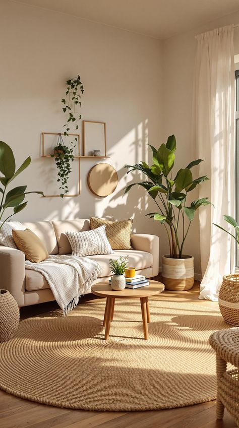 Organic Modern Decor Organic Materials Interior Design, Eco Modern Interior, Botanical Home Interior Design, Minimalist Plant Room Aesthetic, Natural Organic Interior Design, Organic Modern Home Office, Natural Home Aesthetic, Earthy Modern Home, Organic Modern Apartment