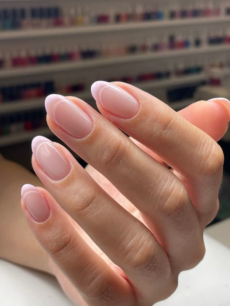 Almond nail, nail art, french manicure, pink French manicure, neutral nails, neutral nail art, trendy nails French Manicure Almond Nails, French Manicure Almond, Almond French Tip, Pink French Manicure, Old Money Nails, Pink Tip Nails, Y2k Acrylic, Almond Nails French, Pink French Nails