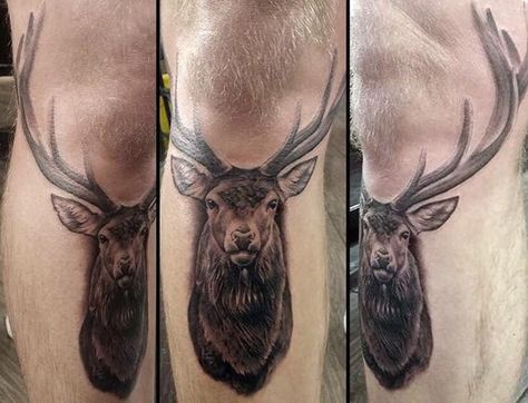 Stag Knee Tattoo, Deer Knee Tattoo, Fun Tattoos, Deer Tattoo, Cool Small Tattoos, Knee Tattoo, Ink Tattoo, Small Tattoos, Body Goals