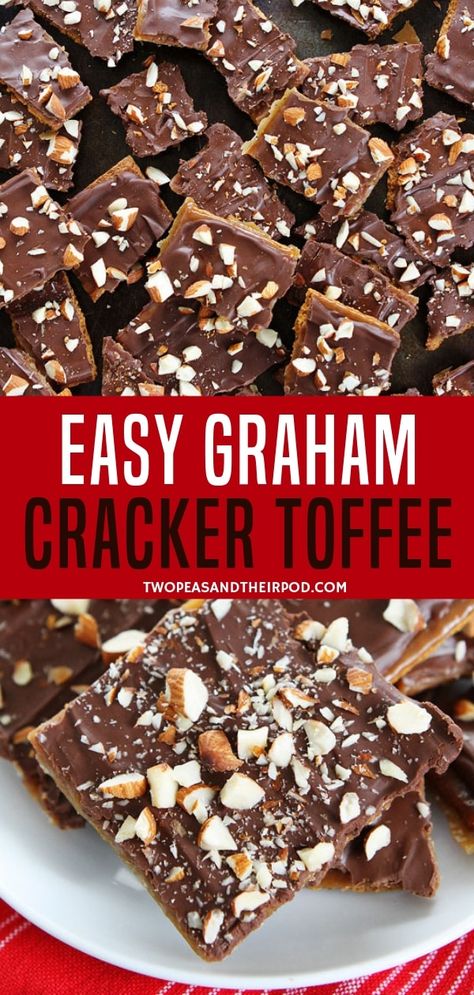 Cracker Toffee Recipe, Ritz Cracker Toffee, Graham Cracker Toffee, Easy Toffee, Graham Cracker Recipes, Love From The Oven, Cracker Candy, Easy Candy Recipes, Cracker Toffee