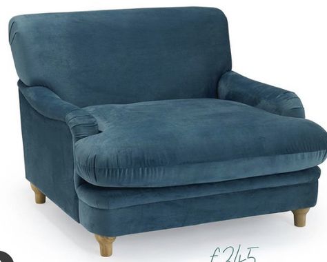 Velvet Occasional Chair, Blue Velvet Chairs, Chic Chair, Blue Velvet Fabric, Snuggle Chairs, Blue Armchair, Comfy Seating, Luxury Chairs, Large Armchair