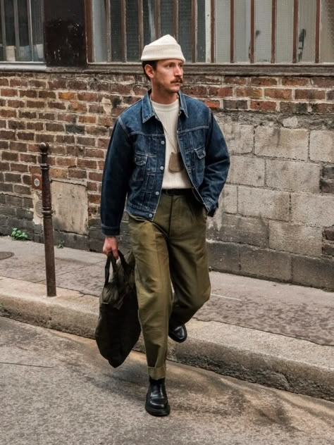 Six More New Brands I'm Watching — Die, Workwear! Mens European Fall Outfits, Smart Workwear Mens, Hipster Fashion 2023, Man Outfit Inspiration, Retro Americana Fashion, Americana Workwear Men, Workwear Men Style, Work Wear Fashion Men, American Workwear Style Men