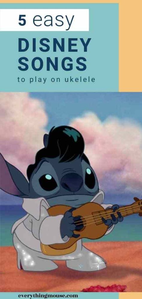 5 Easy Disney Ukulele Songs - EverythingMouse Guide To Disney Disney Ukulele Songs, Ukulele Songs For Beginners, Ukulele Songs Popular, Disney Ukulele, Best Disney Songs, Akordy Na Ukulele, Ukulele Practice, Ukulele Tabs Songs, Ukulele Kids