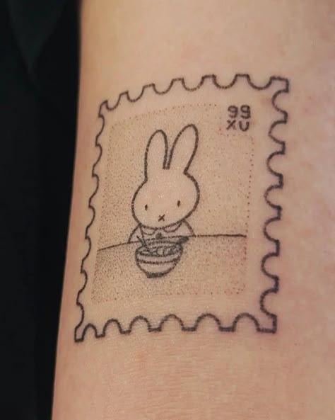 Miffy Stamp, Stamp Tattoo, Pho Bowl, Funky Tattoos, Cute Tats, Cute Little Tattoos, Cute Tattoos For Women, Smart Auto, Dainty Tattoos