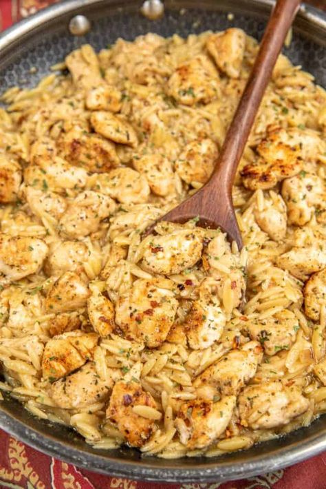 Orzo Recipes Chicken, Orzo Chicken Recipes, One Pot Chicken And Orzo, Garlic Orzo, Chicken And Orzo, Orzo Recipe, Orzo Recipes, Chicken Orzo, Pasta Chicken