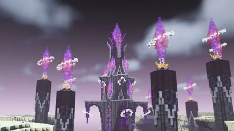 End Crystal Tower Tower Minecraft, Minecraft House Tutorials, Mc Builds, Pillar Design, Diy Minecraft, Minecraft Room, Minecraft Server, Minecraft Tips, Minecraft Plans