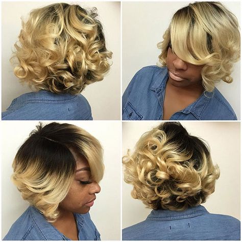 60 Bob Haircuts For Black Women Black Women Natural Hair, Blonde Hair With Dark Roots, Bob Haircuts For Black Women, Hair With Dark Roots, Super Short Haircuts, Line Bob Haircut, Black Women Short Hairstyles, Black Hairstyles With Weave, New Hair Look