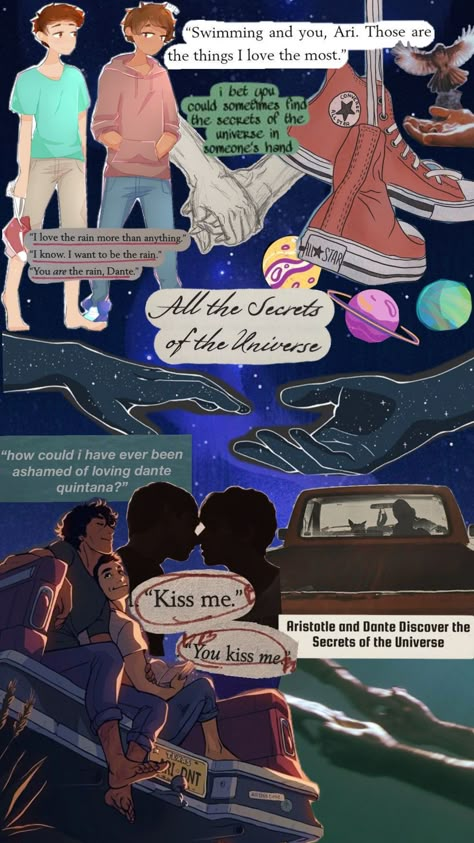 Aristotle and Dante discover the secrets of the universe Aristotle And Dante Discover The Secrets Of The Universe., Aristotle And Dante Discover The Secrets, Aristotle And Dante Fanart, English Portfolio, Dante And Aristotle, October Vibes, Aristotle And Dante, Queer Books, Bookshelf Ideas