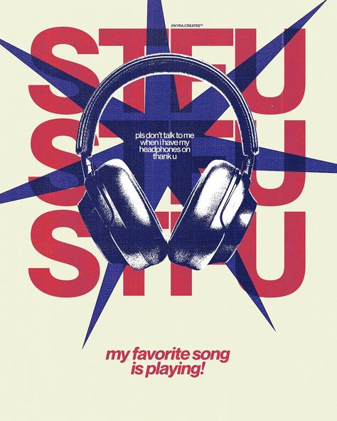 me when this billie’s song plays💥💥 - - - #poster #posterdesign #posterdesigncommunity #posterdesigner #artph #graphicdesign #graphicdesigner #graphicvault #typography #typographicposter #adobe Retro Artist Posters, Cool Fonts For Posters, Music Room Posters Aesthetic, Canva Designs Poster, Cool Retro Posters, Tech Graphic Design Poster, Know Its For The Better Poster, Headphones Graphic Design, Bedrooms With Posters