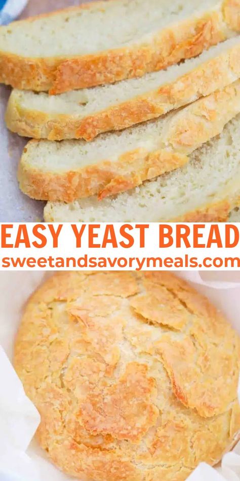 Yeast Bread Loaf, Easy Yeast Bread, Loaf Bread Recipe, Bread Recipe Video, Recipes With Yeast, Homemade Bread Recipes Easy, Homemade Bread Easy, Savory Meals, Yeast Bread Recipes