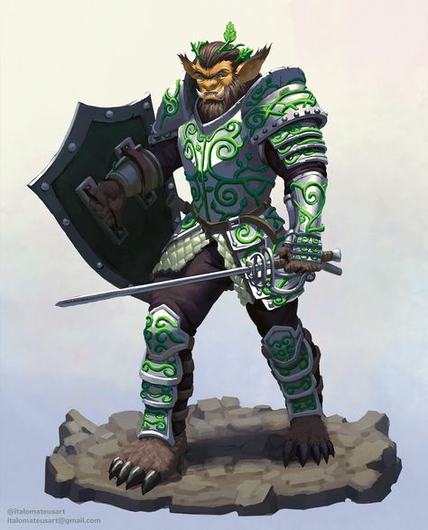 Bugbear Paladin, Bugbear Character Art, Dungeon Of The Mad Mage, Dnd Paladin, Dungeons And Dragons Races, Art Core, Half Orc, Bear Ideas, Pathfinder Character