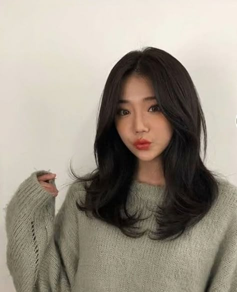 Asian Hairstyles Round Face, Korean Medium Hair, Mid Length Straight Hair, Easy Updos For Medium Hair, Brown Hair Looks, Mid Length Hair With Layers, Layered Haircuts For Medium Hair, Hair Inspiration Long, Haircut Types