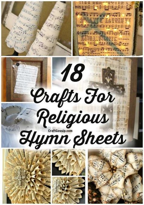 18 Christmas Crafts To Make With Hymn Music Sheet – Home and Garden Decorating With Music Sheets, Craft With Sheet Music, Hymnal Page Wreaths, Music Sheet Crafts Diy, Art With Sheet Music, Crafts Made From Old Hymnals, Crafts Using Sheet Music, Sheet Music Christmas Crafts, Crafts With Sheet Music Book Pages