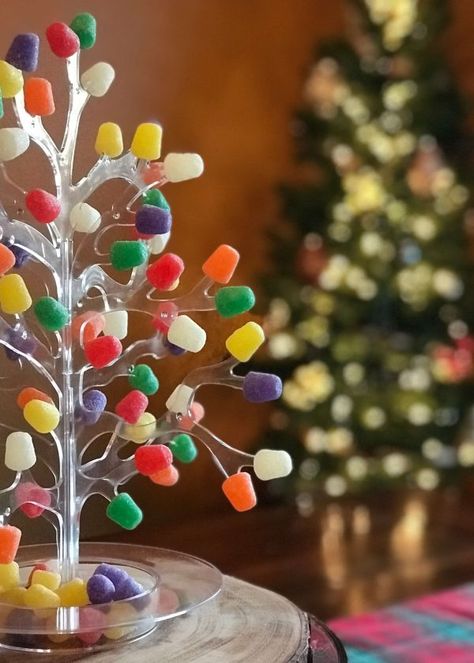 The Gumdrop Tree - Picnic Life Foodie Gumdrop Tree, Christmas Lights Ideas, Gum Drop, Bob Haircut For Round Face, Ghost Of Christmas Past, Christmas Program, Homemade Wine, Lights Ideas, Tree Craft