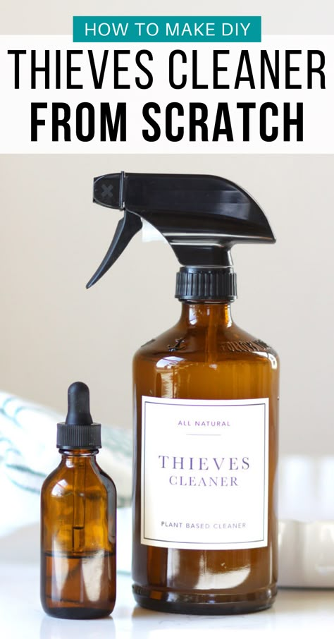 Diy Thieves Household Cleaner Recipe, All Purpose Cleaner Diy Essential Oils, How To Make Thieves Cleaner, Diy Theives Oil Cleaner Recipe, Essential Oil Surface Cleaner, Thieves Recipe Diy, Diy Thieves Cleaner Recipe, Homemade Thieves Cleaner, Diy Thieves Spray