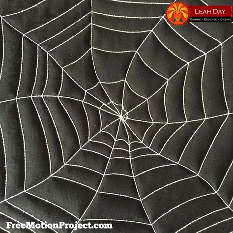 Spider Quilt Pattern, Spider Web Quilt Pattern, Spider Web Quilt, Spider Web Free Motion Quilting, Longarm Quilting Designs Edge To Edge Halloween, Spooky Spiders, Free Motion Designs, Long Arm Quilting Machine, Basic Quilt