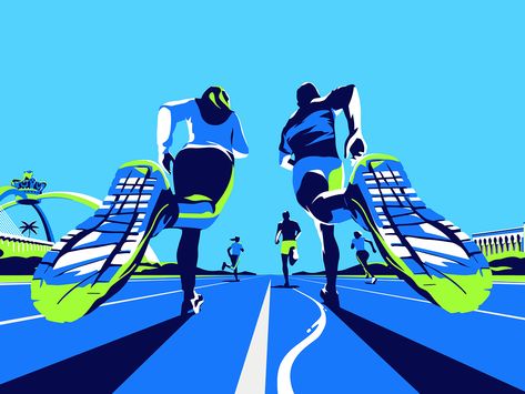 Behance :: Best of Behance Marathon Design Graphics, Sports Illustrations Art, Marathon Posters, Running Illustration, Nike Run Club, Running Posters, Running Art, Sports Illustration, Run Club