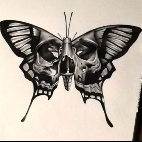 Scary Heart Tattoo, Black And Grey Throat Tattoo, Deathshead Moth Art, Moth Skull Drawing, Skullerfly Tattoo, Deathmoth Skull Tattoo, Skull Butterfly Drawing, Butterfly With Skull Tattoo, Deathmoth Tattoo