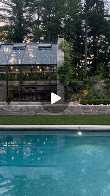 ANDREW FRIESEN • SU CASA DESIGN INC. on Instagram: "If there was ever a gold standard for garden sheds, this would be it 🤩  If you could even call this a shed 😂. The glass enclosed, stone garden greenhouse built by @tynerconstructionco is an oasis of perfection! We could completely get lost in a world like this ❤️  And to think this is a renovation! Just shows you the power of great design work! Go check out their page to see more!   Well done!  #inspiringhomedesign #inspiringhomes #oasis #greenhouse #pool #customlandscapedesign #landscapedesign #customgreenhouse #residentialrenovations" Pool And Greenhouse, Pool House Greenhouse, Pool In Greenhouse, Swim Spa In Greenhouse, Pool Frame Greenhouse, Garden Greenhouse, Garden Stones, Garden Shed, Pool Houses