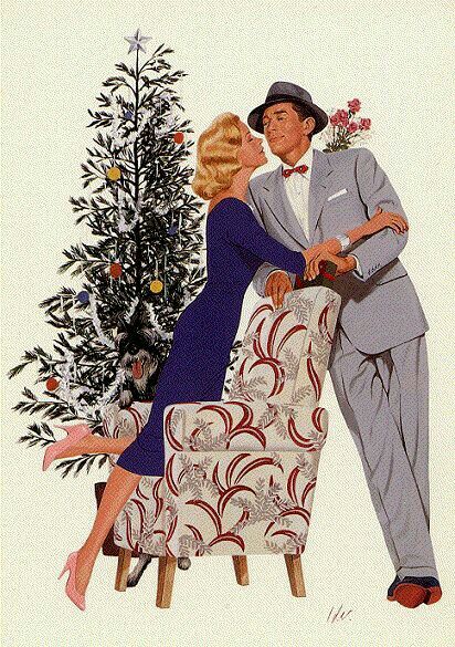 Images Noêl Vintages, Japan Illustration, Christmas Romance, Vintage Illustration Art, Vintage Christmas Images, Mid Century Christmas, Christmas Illustrations, Christmas Feeling, 1950s Style