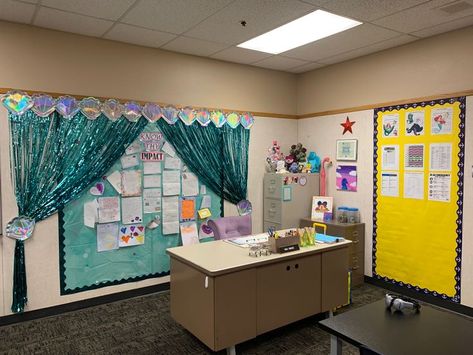 Mermaid Classroom Theme, Mermaid Classroom, Daycare Classroom Ideas, Sea Classroom Theme, Under The Sea Classroom Theme, Magical Environment, Under The Sea Classroom, Active Activities, Daycare Classroom