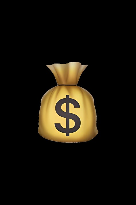 The 💰 Money Bag emoji appears as a brown or beige colored bag with a dollar sign ($) printed on the front. The bag is typically shown as closed, with a drawstring or zipper at the top. The bag may also have a slight bulge, indicating that it is full of money. Overall, the emoji conveys the idea of wealth, riches, and financial success. Money Highlight Cover, Money Symbol Aesthetic, Money Emoji Iphone, All Money In Logo, Money Png Icon, Money Emoji, Dollar Bag, Dollar Sign Icon, Phone Emoji