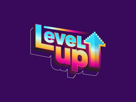 Top Up Game, Pixel Logo Design, Event Logo Ideas, Games Logo Design, Gaming Branding, Level Up Design, Event Branding Design, Up Logo Design, Event Logo Design