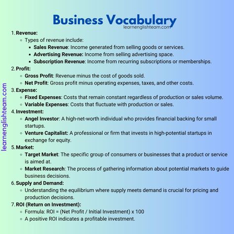 English is widely used in the world of business and entrepreneurship, and a good command of business English is essential English For Business Communication, English For Business, Professional Ways To Say, Clutter Room, Business English Vocabulary, Business Vocabulary, English Business, Business Writing Skills, Job Interview Preparation