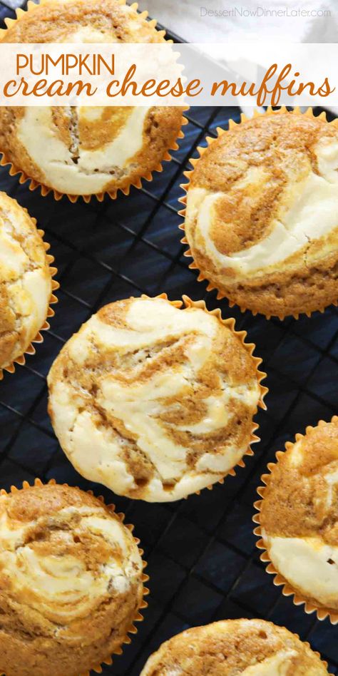 Pumpkin Roll Muffins, We Pumpkin Muffins, Pumpkin Swirl Cheesecake Muffins, Pumpkin Muffin With Cream Cheese Filling, Pumpkin Cream Cheese Muffins Easy, Fluffy Pumpkin Muffins, Cheesecake Pumpkin Muffins, Baking Pumpkin Recipes, Easy Pumpkin Baked Goods