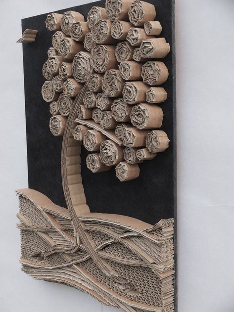 2d Cardboard Art, Artwork Using Recycled Materials, 3d Art Cardboard, Sculpture Art Cardboard, Relief Sculpture Ideas Art Projects, Paper Relief Sculpture Ideas, Cardboard 3d Art, Cardboard Wall Decor Diy, Cardboard Relief Sculpture