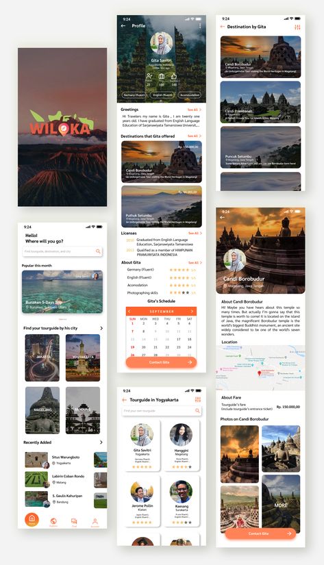 Tour Guide Website Design, Tour Guide Design, Travel App Design, Travel Guide App, App Wireframe, Profile App, Website Ui Ux Design, Travel Website Design, Event App