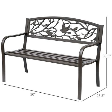 Charlton Home® Madeline Metal Outdoor Bench & Reviews | Wayfair Secret Garden Bedroom, Iron Garden Furniture, Wrought Iron Garden Furniture, Glider Bench, Cast Iron Garden Bench, Cast Iron Bench, Best Patio Furniture, Metal Garden Benches, Cats Paw