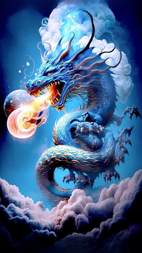 Chinese Dragon Art, Twin Flame Art, Chinese Dragons, Dragon Artwork Fantasy, Spirit Animal Art, Dragon Images, Flame Art, Carpe Koi, Dragon Illustration