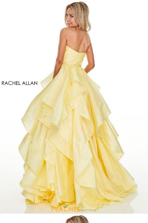 Pastel Yellow Prom Dress, Ombre Dresses, Yellow Prom Dress, Prom Dress Ball Gown, Sweet Sixteen Dresses, Rachel Allan Prom Dresses, Yellow Prom, Night Under The Stars, Princess Bridal Gown