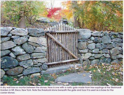 Review: The Spirit of Stone - Gardenerd Stone Wall With Gate, Stone Wall Ideas, Rock Fence, Stone Walls Garden, Stone Fence, Rock Walls, Stone Retaining Wall, Stone Wall Art, Gates And Fences