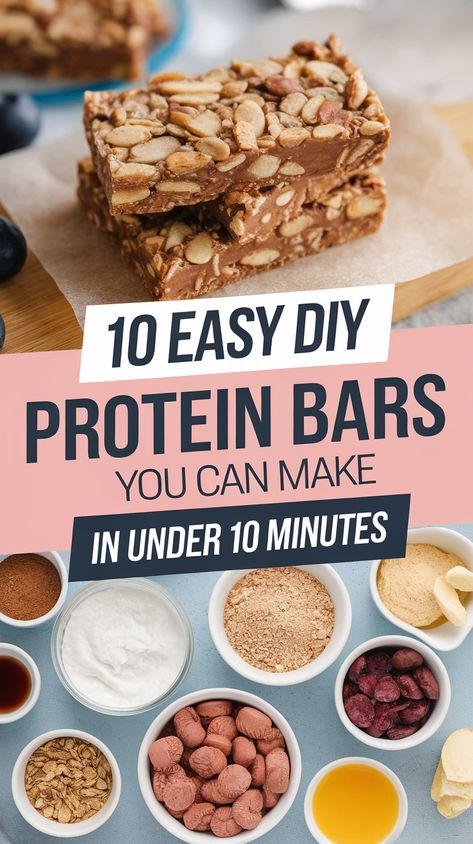 10 Easy DIY Protein Bars You Can Make in Under 10 Minutes (Snack Smarter Now!) All Natural Protein Bars, Plant Protein Bars, After Workout Protein Snacks, Protein Bars Homemade Without Protein Powder, Easy To Make Protein Snacks, Protein Powder Snacks Easy, Homemade Protein Bars For Kids, Premier Protein Snack Recipes, Diy Snack Bars Healthy