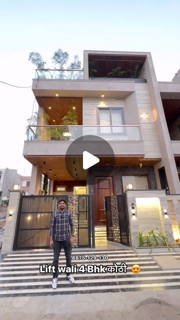 Deep Homes on Instagram: "4BHK Ultra Luxury Duplex For sale in Jaipur Rajasthan 

3400 Sq. Ft. 
Size : 21x57.5 = 134 Sq. Yrd
Price : 3 Cr. (Semi Corner)
Price : 3.15 Cr. (Corner)

For more info : 8875-129-130 ( plz WhatsApp if not responding )

Adress :  Ganga sagar , Main vaishali nagar Jaipur Rajasthan 

#4bhk #furnished #house #villa #duplex #luxury #exterior #interiordesign #vaishalinagar #jaipur #newhouse #housedesign #luxury #furnished" Luxury Duplex House Design, Duplex House Design Exterior, Furnished House, Duplex For Sale, Luxury Exterior, House Villa, Ultra Luxury, Tv Room Design, Duplex House Design