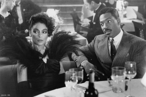 Think of the movie "Harlem Nights" for style...I will be channeling my inner Jasmine Guy for my Bday night!     Still of Eddie Murphy and Jasmine Guy in Harlem Nights Harlem Nights Movie, Harlem Nights Theme Party, Harlem Nights Theme, Harlem Nights Party, Jasmine Guy, Old Hollywood Wedding, Harlem Nights, Black Glamour, Vintage Black Glamour