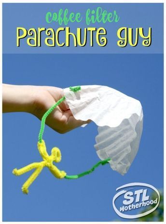 Coffee Filter Parachute, School Age Activities, Craft Coffee, Summer Camp Activities, Summer Camp Crafts, Camp Crafts, Science Projects For Kids, Enrichment Activities, Crafts For Boys