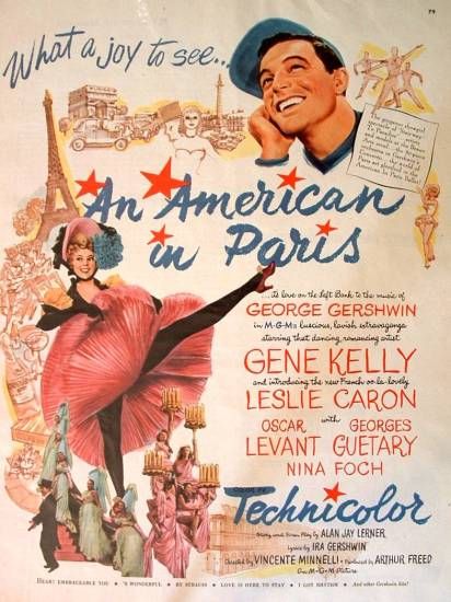 Paris Film, American In Paris, Leslie Caron, Classic Films Posters, An American In Paris, Old Movie Posters, Septième Art, Gene Kelly, Film Posters Vintage