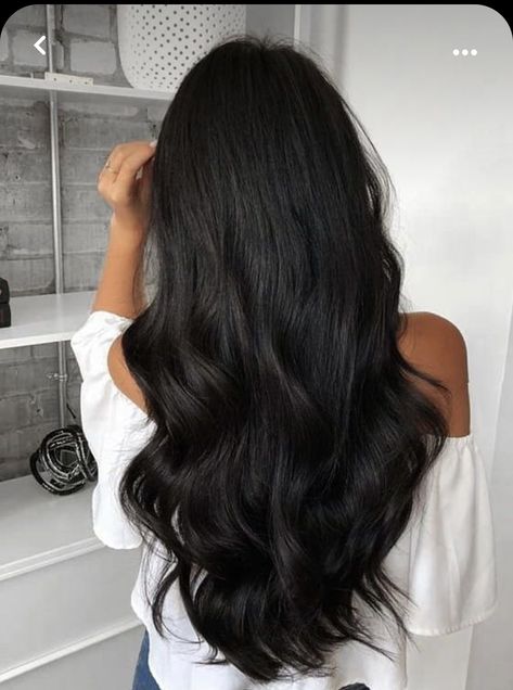 Dark Black Hair, Black Brown Hair, Black Hair Balayage, Dark Brunette Hair, Brown Hair Looks, Brown Hair Inspo, Jet Black Hair, Black Hair Color, Long Dark Hair