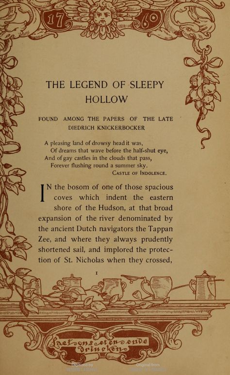 The text in this book is framed by several different block prints in different colors. The Legend of Sleepy Hollow, by Washington Irving. Borders are by Margaret Armstrong. Sleepy Hollow Quotes, Sleepy Hallow Aesthetic, Sleepy Hollow Aesthetic, Sleepy Hollow Book, Halloween Legends, Margaret Armstrong, Sleepy Hollow Halloween, Sleepy Hallow, Halloween Illustrations